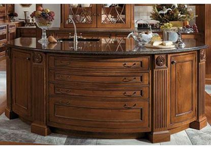 Kitchen Island with Curved Drawer Fronts